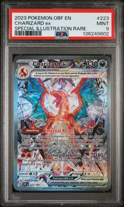2023 POKEMON OBSIDIAN FLAMES SPECIAL ILLUSTRATION RARE #223 CHARIZARD EX PSA 9 - Image 1