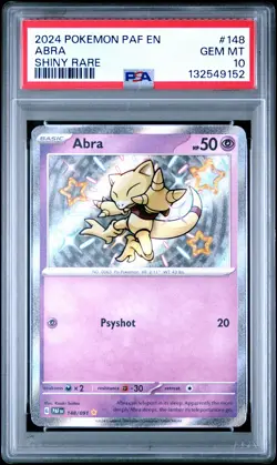 2024 POKEMON PAF EN-PALDEAN FATES SHINY RARE #148 ABRA PSA 10 - Image 1