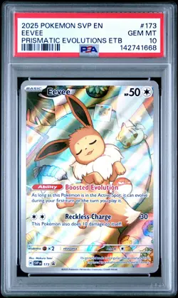 2025 POKEMON SVP EN-SV BLACK STAR PROMO #173 EEVEE PSA 10 - Image 1