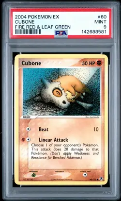 2004 POKEMON EX FIRE RED & LEAF GREEN #60 CUBONE PSA 9 - Image 1