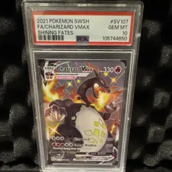 2021 POKEMON SHINING FATES: SHINY VAULT #SV107 CHARIZARD VMAX HOLO PSA 10 - Image 1