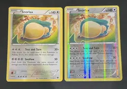 Pokemon TCG Snorlax Fates Collide 77/124 Reverse Holo Rare & Regular Rare - Image 1