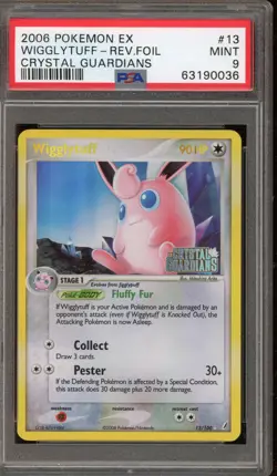 Pokemon Wigglytuff EX Crystal Guardians Reverse Holo Rare #13 PSA 9 Mint - Image 1