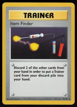 Item Finder 74/102 Rare Base Set Shadowless Pokemon - Image 1