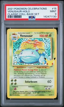2021 POKEMON CELEBRATIONS CLASSIC COLLECTION #15 VENUSAUR-HOLO PSA 9 - Image 1