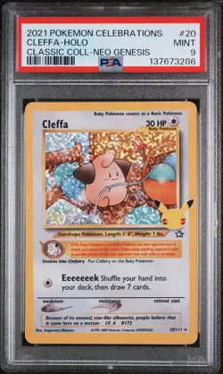 2021 POKEMON CELEBRATIONS CLASSIC COLLECTION #20 CLEFFA-HOLO PSA 9 - Image 1