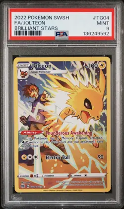 2022 POKEMON SWORD & SHIELD BRILLIANT STARS #TG04 FULL ART/JOLTEON PSA 9 - Image 1