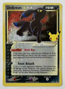 2021 Pokemon 25th Celebrations: Classic Collection TCG Umbreon Star 17/17 NM - Image 1