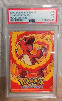 Vintage 1999 Pokemon Charmeleon #5 Topps Movie Edition #E5 PSA 5! - Image 1