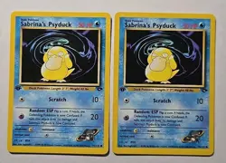 X2 Pokemon 1st Edition Gym Challenge Sabrina's Psyduck 99/132 NM! - Image 1