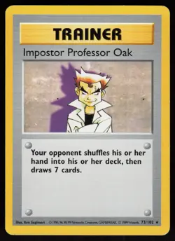 Impostor Professor Oak 73/102 Rare Base Set Shadowless Pokemon - Image 1