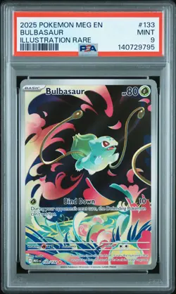 2025 POKEMON MEG EN-MEGA EVOLUTION ILLUSTRATION RARE #133 BULBASAUR PSA 9 - Image 1
