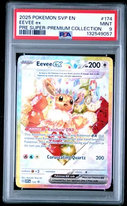 2025 POKEMON SVP EN-SV BLACK STAR PROMO #174 EEVEE EX PSA 9 - Image 1