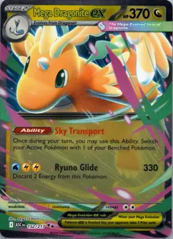 Pokemon TCG: Mega Dragonite EX 152/217 Ascended Heroes NM Pack Fresh - Image 1
