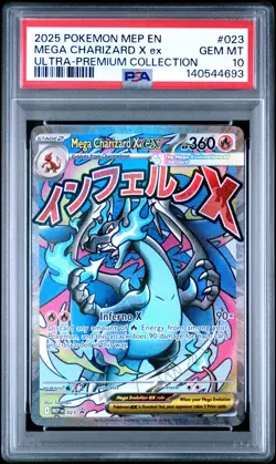 2025 POKEMON MEP PROMO ULTRA-PREMIUM COLLECTION #023 MEGA CHARIZARD X EX PSA 10 - Image 1