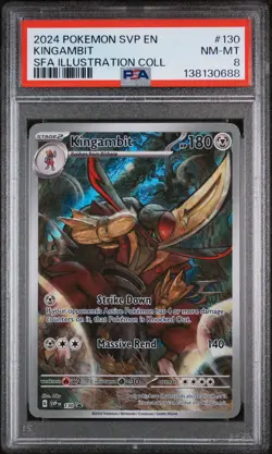 2024 POKEMON SHROUDED FABLE ILLUSTRATION COLLECTION #130 KINGAMBIT PSA 8 - Image 1