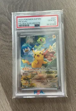 Pokemon PSA 10 2023 Pikachu Scarlet &violet black star promo Paldea 027 - Image 1