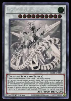 Crystal Clear Wing Synchro Dragon (Ghost Rare) LED8-EN005 1st Edition Yu-Gi-Oh - Image 1