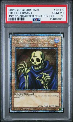 2025 YU-GI-OH! QUARTER CENTURY STAMPEDE 1ST EDITION #EN110 SKULL SERVANT PSA 10 - Image 1
