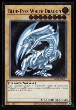 Blue-Eyes White Dragon OP28-EN001 Ultimate Rare Yu-Gi-Oh - Image 1