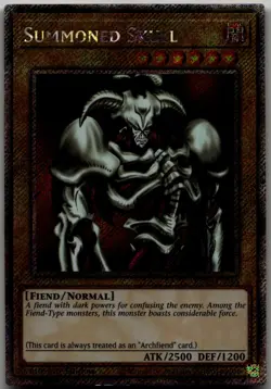 Summoned Skull Platinum Secret Rare Quarter Century Bonanza RA03-EN086 LP - Image 1