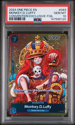 2024 ONE PIECE PROMOS CONVENTION EXCLUSIVE-FOIL #043 MONKEY D. LUFFY PSA 10 - Image 1