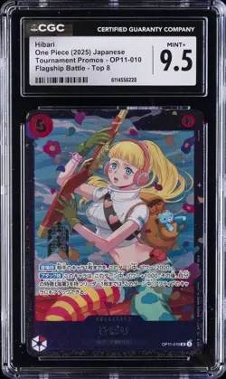 2025 ONE PIECE JAPANESE TOURNAMENT PROMOS FLAGSHIP BATTLE TOP 8 HIBARI CGC 9.5 - Image 1
