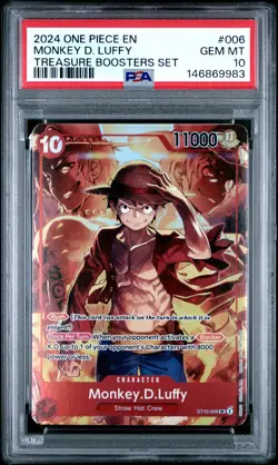 2024 ONE PIECE PROMOS TREASURE BOOSTERS SET #006 MONKEY D. LUFFY PSA 10 - Image 1