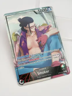 Smoker OP10-001 Alternate Alt Art Leader Parallel One Piece TCG NM ENGLISH - Image 2