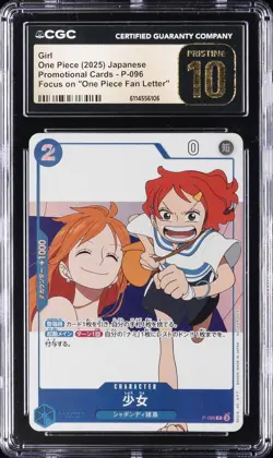 2025 ONE PIECE JAPANESE PROMO "ONE PIECE FAN LETTER" #P-096 GIRL CGC 10 PRISTINE - Image 1