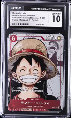 2022 ONE PIECE JPN PREMIUM 25TH ANNIVERSARY #P-001 MONKEY D. LUFFY CGC 10 - Image 1