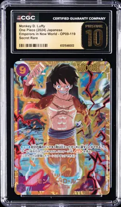 2024 ONE PIECE JAPANESE SECRET RARE #OP09-119 MONKEY D. LUFFY CGC 10 PRISTINE - Image 1