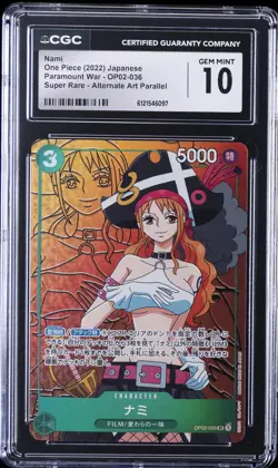 2022 ONE PIECE JAPANESE PARAMOUNT WAR ALTERNATE ART #OP02-036 NAMI CGC 10 - Image 1