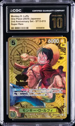 2024 ONE PIECE JPN 2ND ANNIVERSARY SET SUPER RARE MONKEY D LUFFY CGC 10 PRISTINE - Image 1