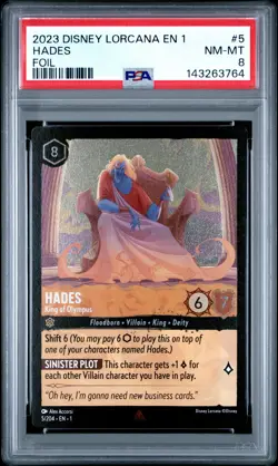 2023 DISNEY LORCANA EN 1-THE FIRST CHAPTER FOIL #5 HADES KING OF OLYMPUS PSA 8 - Image 1