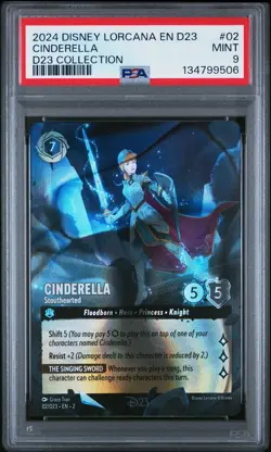 2024 DISNEY LORCANA EN D23-D23 EXPO PROMO #02 CINDERELLA STOUTHEARTED PSA 9 - Image 1