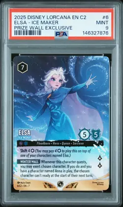 2025 DISNEY LORCANA EN C2-LORCANA CHALLENGE PROMO #6 ELSA - ICE MAKER PSA 9 - Image 1