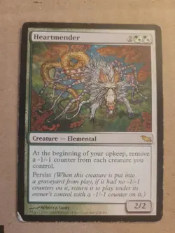 MTG Heartmender #228 Shadowmoor Rare Magic Elemental Green White PLAYED - Image 1