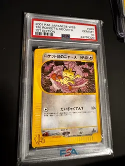 PSA10 Pokemon Card Team Rocket's Meowth 1st Edition 2001 #039 Japanese - Image 2