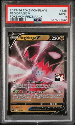 2023-2024 POKEMON PLAY! POKEMON PRIZE PACK #135 REGIDRAGO V PSA 9 - Image 1