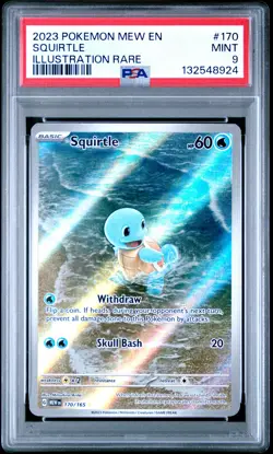 2023 POKEMON MEW EN-151 ILLUSTRATION RARE #170 SQUIRTLE PSA 9 - Image 1