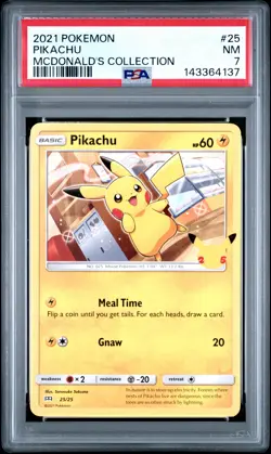 2021 POKEMON MCDONALD'S COLLECTION #25 PIKACHU PSA 7 - Image 1