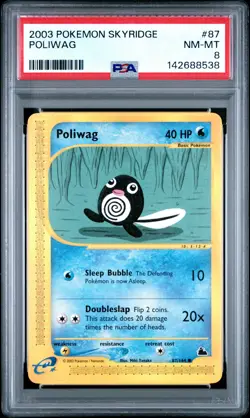 2003 POKEMON SKYRIDGE #87 POLIWAG PSA 8 - Image 1