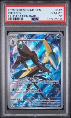 2025 POKEMON MEG EN-MEGA EVOLUTION ILLUSTRATION RARE #142 INTELEON PSA 10 - Image 1