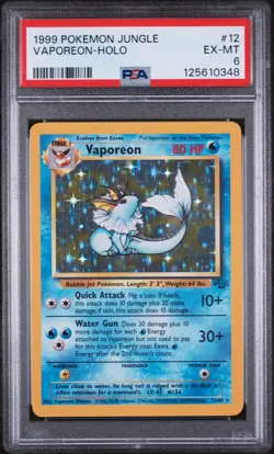 1999 POKEMON JUNGLE #12 VAPOREON-HOLO PSA 6 - Image 1