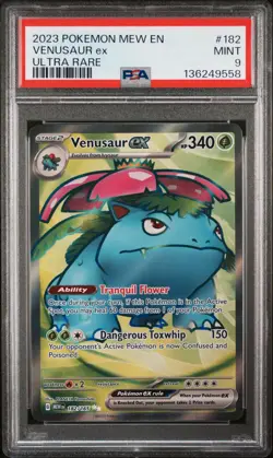 2023 POKEMON MEW EN-151 ULTRA RARE #182 VENUSAUR EX PSA 9 - Image 1