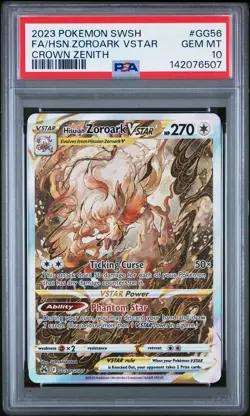 2023 POKEMON SWORD & SHIELD CROWN ZENITH FULL ART/HISUIAN ZOROARK VSTAR PSA 10 - Image 1