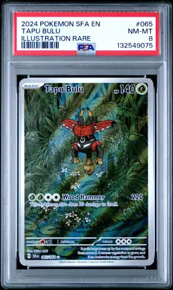 2024 POKEMON SFA EN-SHROUDED FABLE ILLUSTRATION RARE #065 TAPU BULU PSA 8 - Image 1