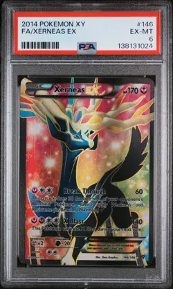 2014 POKEMON XY #146 FULL ART/XERNEAS EX PSA 6 - Image 1