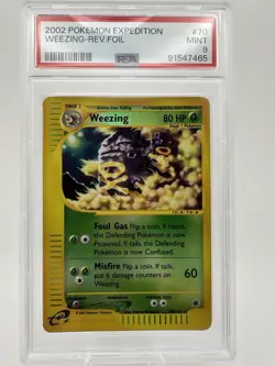 Pokemon Weezing Expedition Base Set 70/165 PSA 9 Reverse Holo Rare English - Image 2